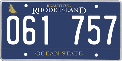 RI license plate 061757