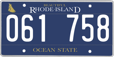 RI license plate 061758