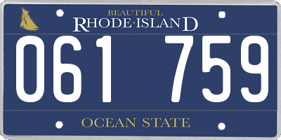 RI license plate 061759
