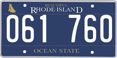 RI license plate 061760