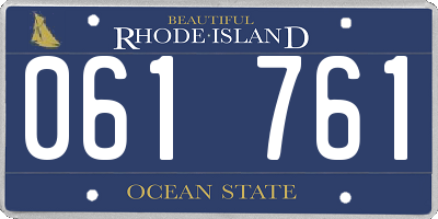 RI license plate 061761