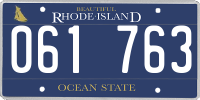 RI license plate 061763