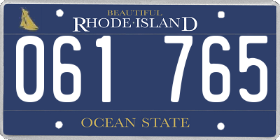 RI license plate 061765