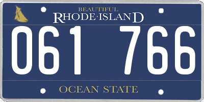 RI license plate 061766