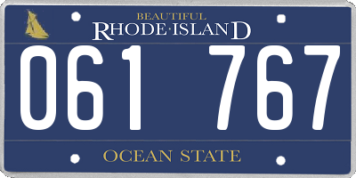 RI license plate 061767