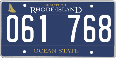RI license plate 061768