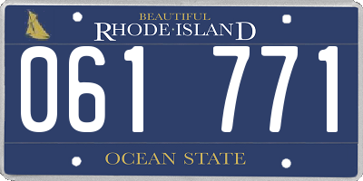 RI license plate 061771