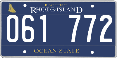 RI license plate 061772