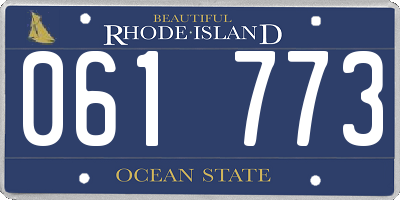 RI license plate 061773