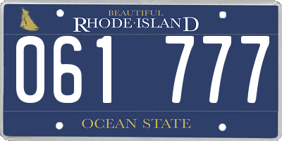 RI license plate 061777