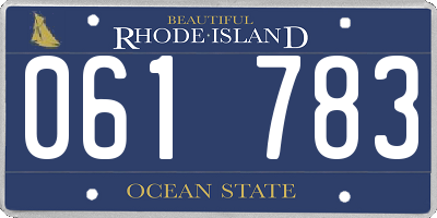 RI license plate 061783