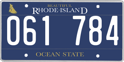 RI license plate 061784