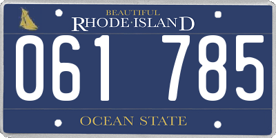 RI license plate 061785