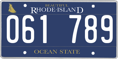 RI license plate 061789