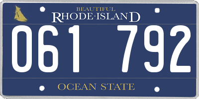 RI license plate 061792