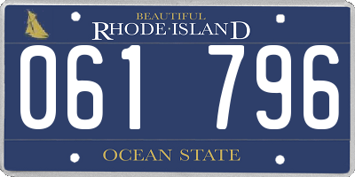 RI license plate 061796
