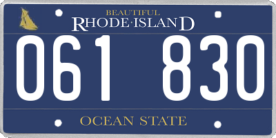 RI license plate 061830