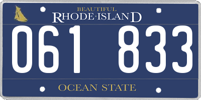 RI license plate 061833