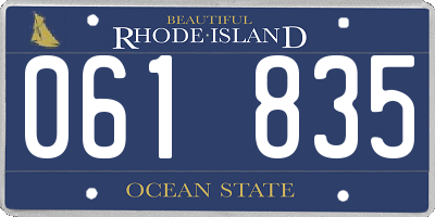 RI license plate 061835