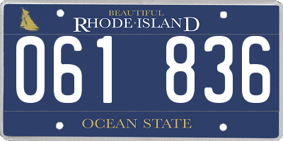 RI license plate 061836