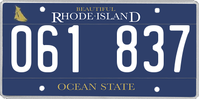 RI license plate 061837