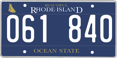 RI license plate 061840