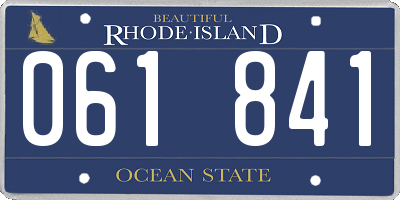 RI license plate 061841