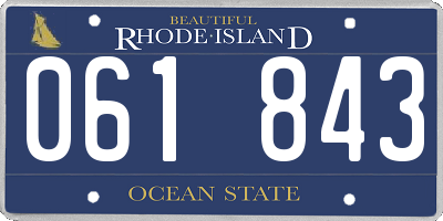 RI license plate 061843