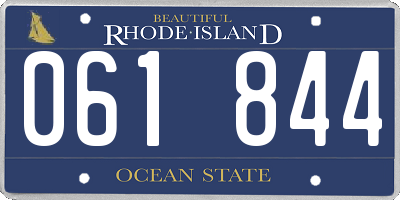 RI license plate 061844