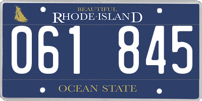 RI license plate 061845