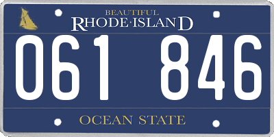 RI license plate 061846