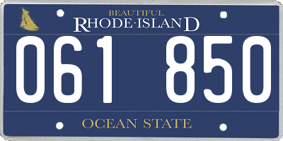 RI license plate 061850