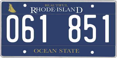 RI license plate 061851