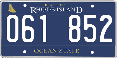 RI license plate 061852