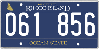 RI license plate 061856