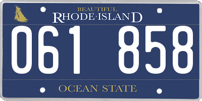 RI license plate 061858
