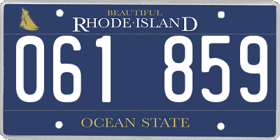 RI license plate 061859