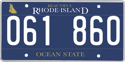 RI license plate 061860