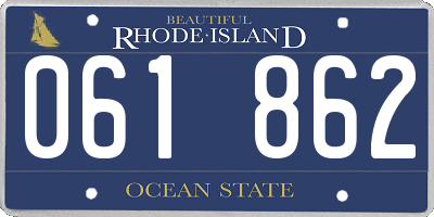 RI license plate 061862