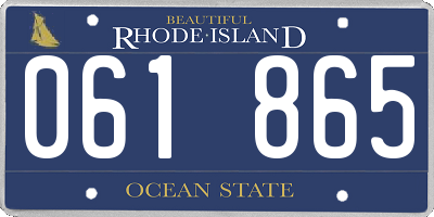 RI license plate 061865
