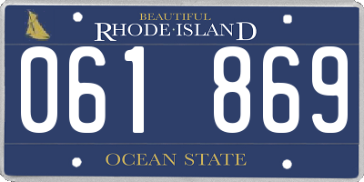 RI license plate 061869