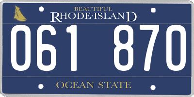 RI license plate 061870
