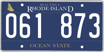 RI license plate 061873