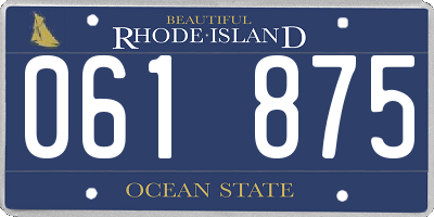 RI license plate 061875