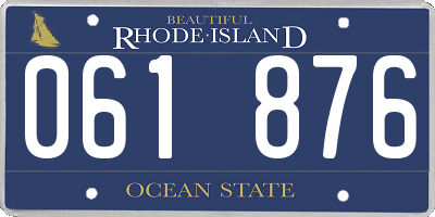 RI license plate 061876