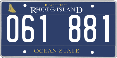 RI license plate 061881