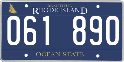 RI license plate 061890