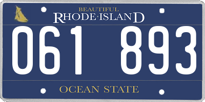 RI license plate 061893