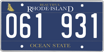 RI license plate 061931