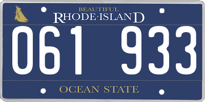RI license plate 061933